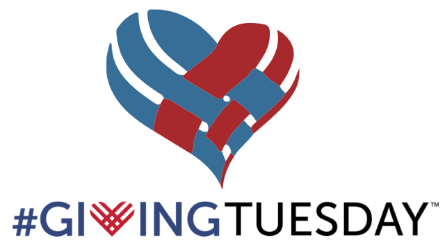 Giving tuesday logo with a heart and the words giving tuesday.